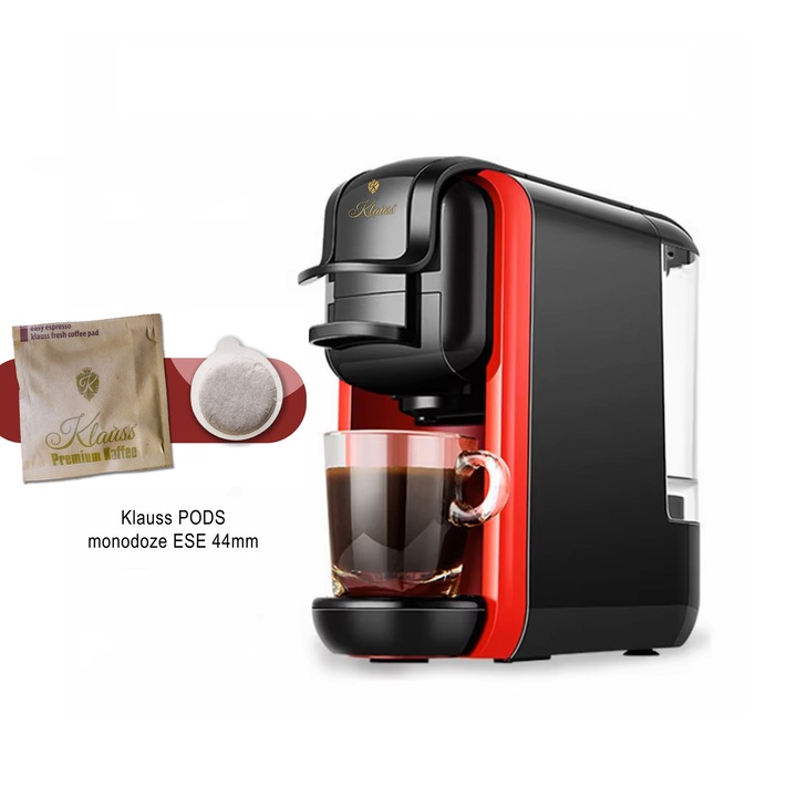 Espressor automat Klauss, 1450W, 0.6l, 19 Bar, + set 150 paduri Klauss