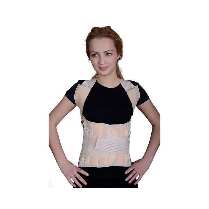 Corset corectare postura spate tip Hessing, Bej, Marime L
