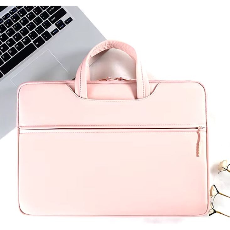 Geanta laptop 13'' pentru notebook, ultrabook, impermeabila, compatibila Macbook Pro, Air, Roz