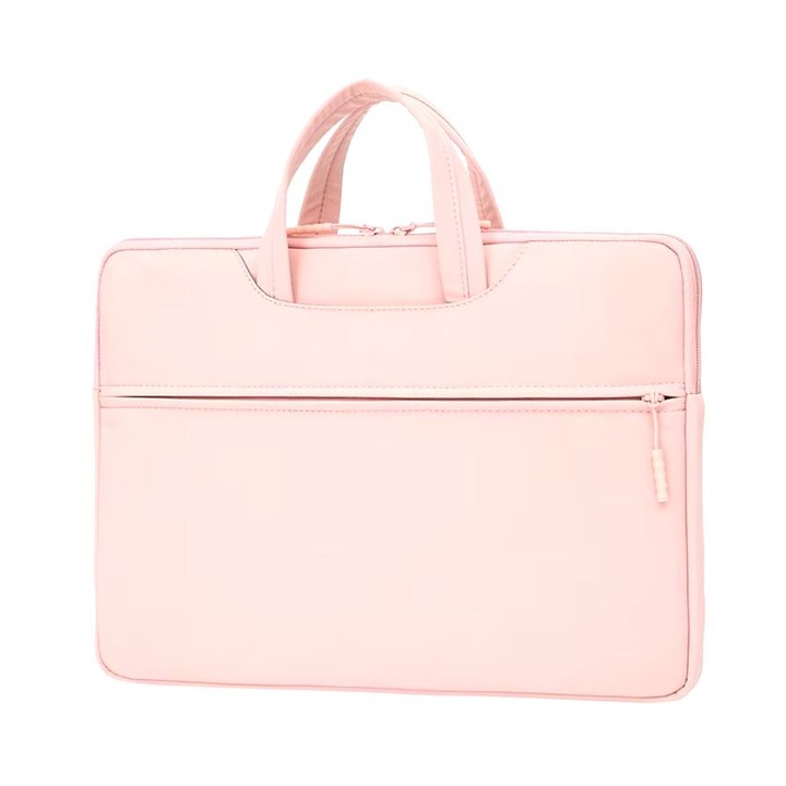 Geanta laptop 13'' pentru notebook, ultrabook, impermeabila, compatibila Macbook Pro, Air, Roz