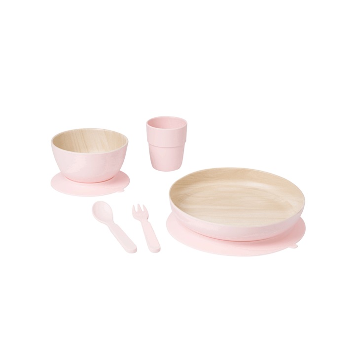Komplett asztali készlet, 5 darab, tapadókoronggal, "Nordic" Rose