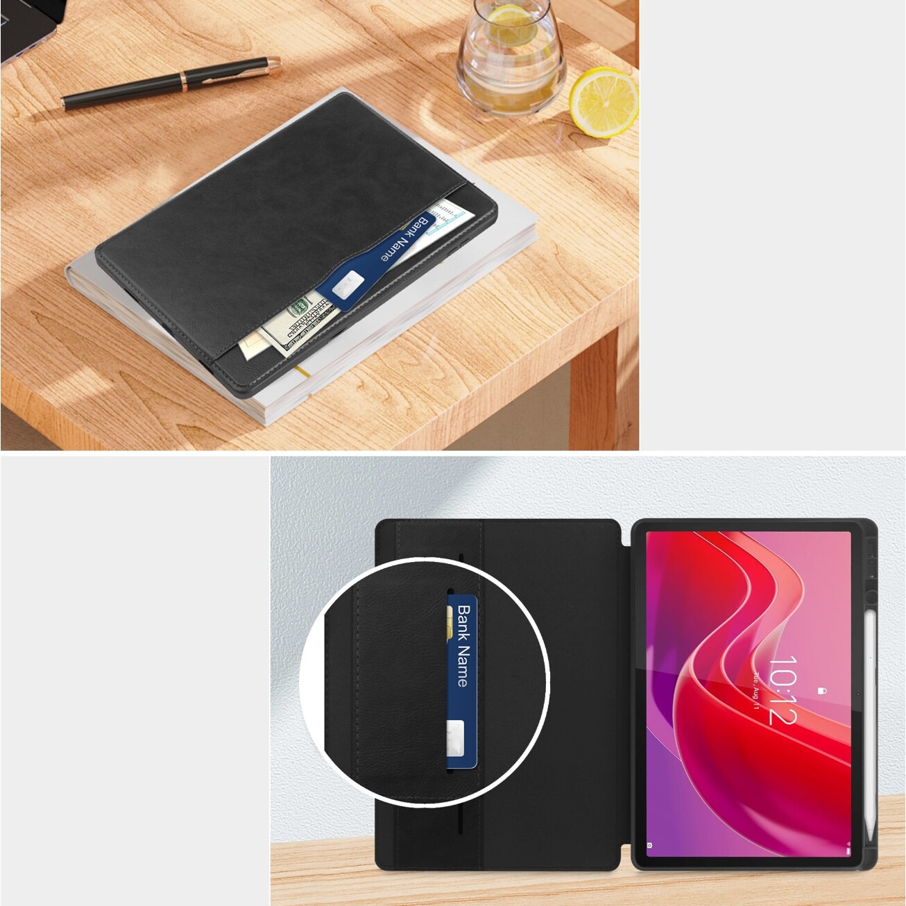 Carcasa Transparenta Pentru Creion Cu Card Pentru Lenovo Tab M11 10.95" 11" Tb330fu Tb330xu Tb331fc Negru