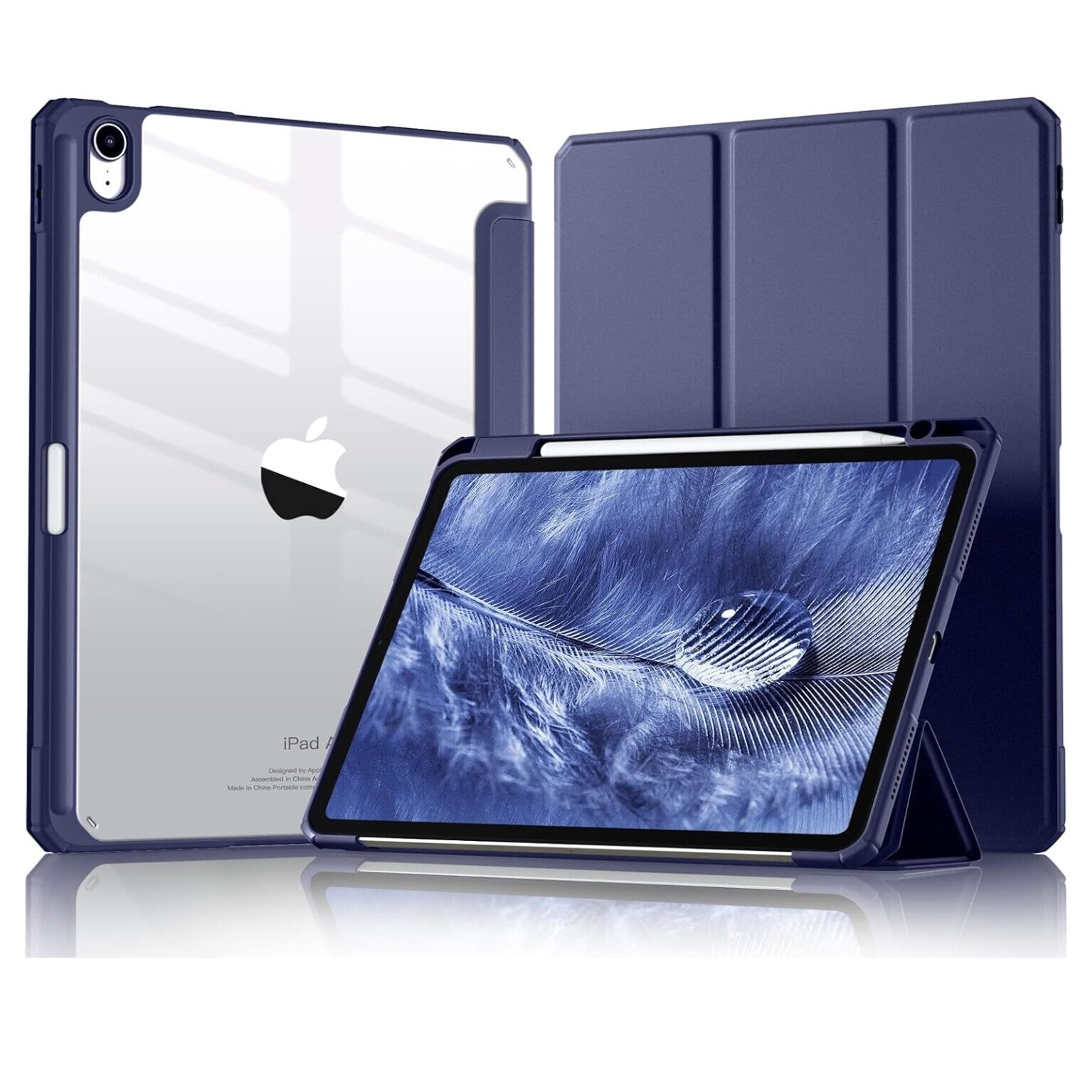 Husa Clear Pencil Pentru Apple Ipad Air 11 " 6 Gen 2024 Albastru Inchis