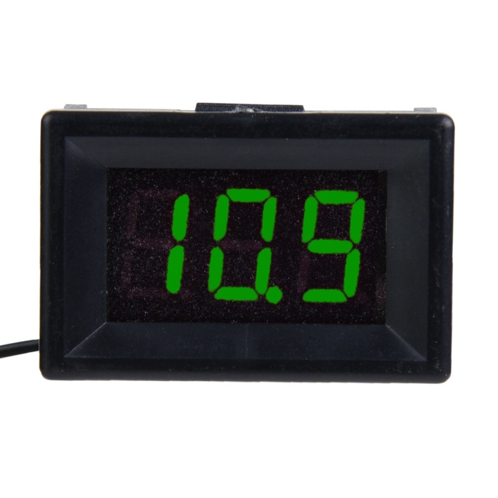 Digitális voltmérő 2,4-30V, Enforose, 2 vezetékes, LED kijelzős, vízálló, 23x14,5mm, zöld színű