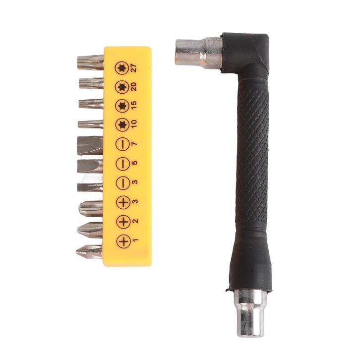 Enforose mágneses csavarhúzó készlet, 10 fej, króm-vanádium acél, ergonomikus fogantyú, 21 cm