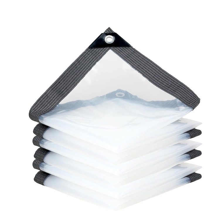 Prelata impermeabila pentru terase PVC 2x2m, impermeabil, rezistent la intemperii, cu gromete, pentru sere si gradina