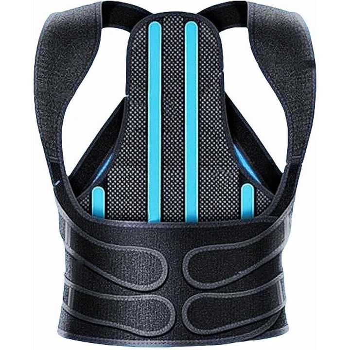 Curea de sustinere a spatelui, ajustabila, respirabila, pentru barbati si femei, set corector de postura, marime mare