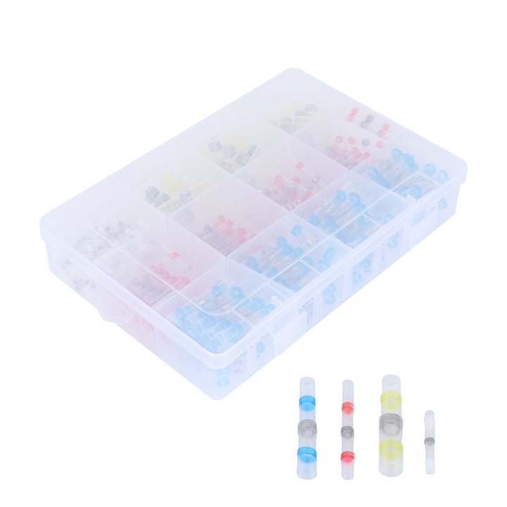 Conectori de sarma 300 buc. Terminal de sudura termocontractabil, cablu electric izolat, imbinare cap la cap Enforose