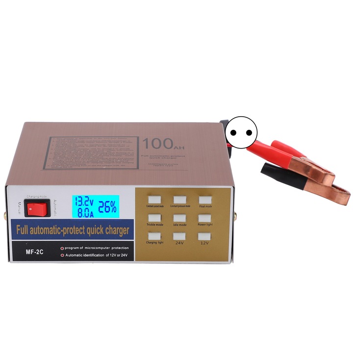 Incarcator baterie 220W Inteligent 12V 24V Alimentare auto motocicleta MF‑2C AC250VEU Plug Enforose