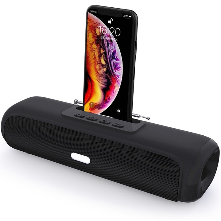Portable Speaker NewRixing NR-2027FM TWS, Bluetooth 5.0, Mobile Phone Holder, Antenna, Black