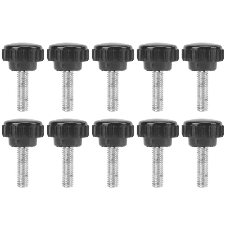10 darabos M6 rögzítőgomb készlet, Jormftte, műszaki műanyag, fekete, 20x20mm