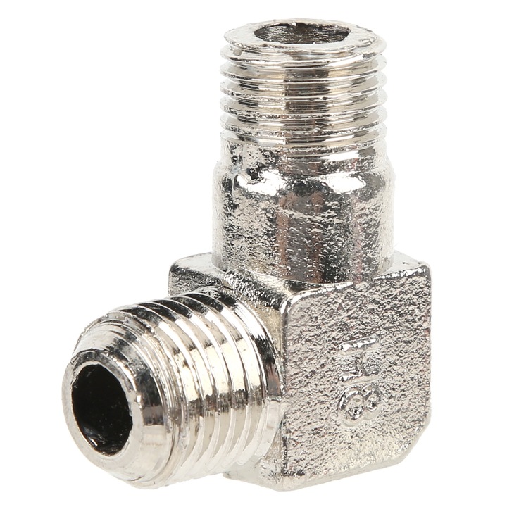 Légpumpa csatlakozás Könyök derékszögű Cinkötvözet Menetes csőcsatlakozó tartozékok 1/4 x 14