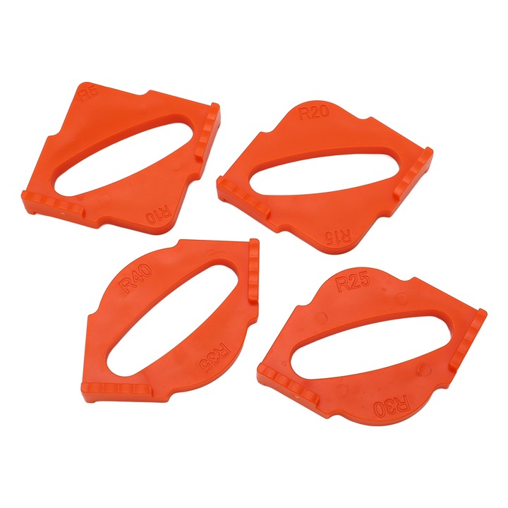 Set 4 sabloane de gabarit cu raza de colt rotund, sablon de frezat pentru prelucrarea lemnului, sablon de localizare rapida