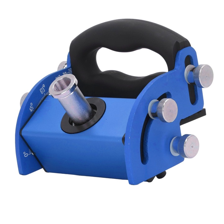 Kit ghid burghiu pentru prelucrarea lemnului Aliaj de aluminiu Pozitionator de ghidaj de scara clara reglabil la 0-90° pentru gauri inclinate