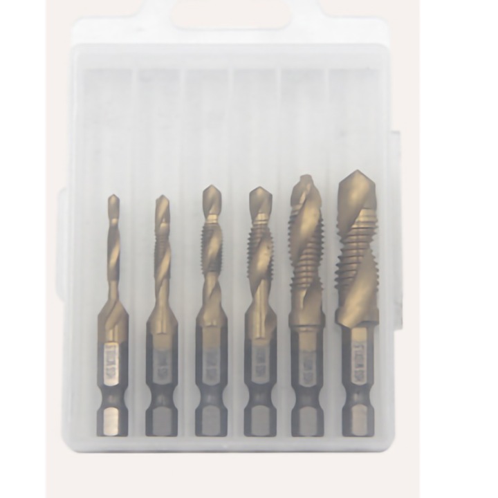 Set 6 burghie cu filet din otel rapid Enforose, design spiralat, usor de utilizat, rezistent la rugina