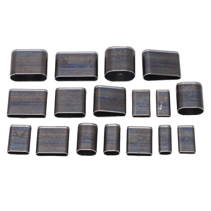 Set 17 buc. matrite de perforare ovala din otel aliat pentru piele, diverse dimensiuni, cutie de depozitare, Enforose