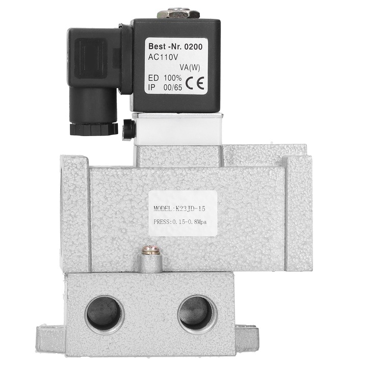 Vana solenoid electrica G1/2, Enforose, model K23JD-15, aluminiu, 2 pozitii, 3 cai