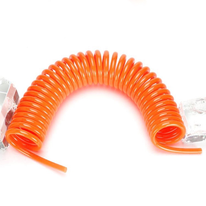 Furtun de aer spiralat, tub pneumatic, etansare buna, conector rapid pentru pompa de compresor