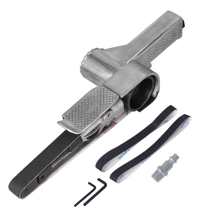 Slefuitor cu banda pneumatica Enforose KP-698, 20x520mm, 2 benzi abrazive, set scule