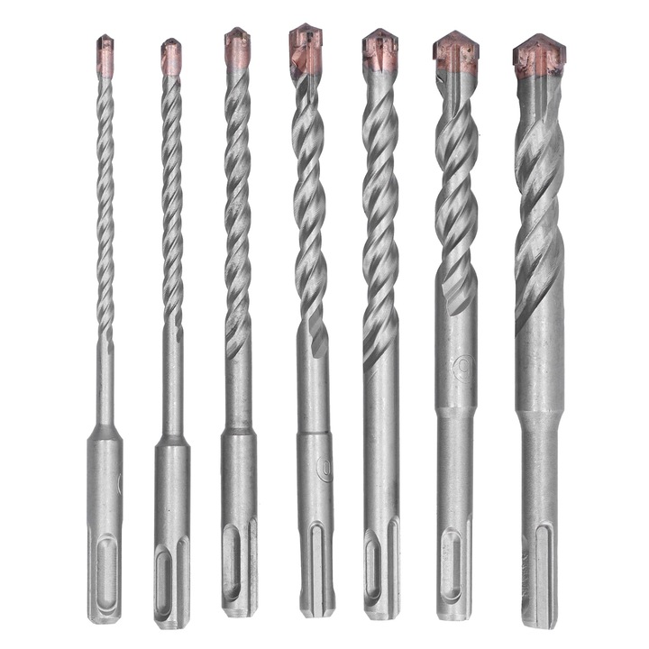 Set de burghie 7 piese Enforose 3/8 inch cimentat, 5mm-18mm, lungime 160mm