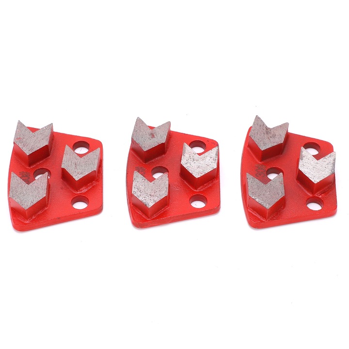 Set 3 Piese Pantofi de Slefuire cu Diamant Enforose, Trapezoid, 3 Dinti, Rosu, 30#