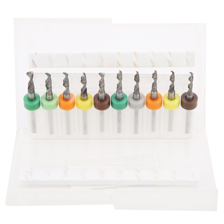 Set 10 burghie micro twist, Enforose, tungsten, 2.1-3.0mm, rezistenta mare la uzura