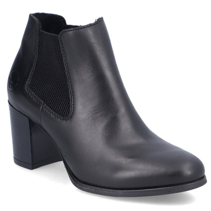 Rieker Botine de damă Rieker din piele neagră cu fermoar 50194-00