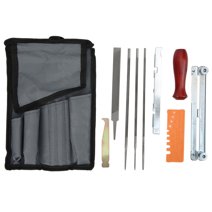 10 buc. Set de pile pentru ferastrau cu lant dreptunghiular albastru, instrument de ascutire a ferastraului cu lant