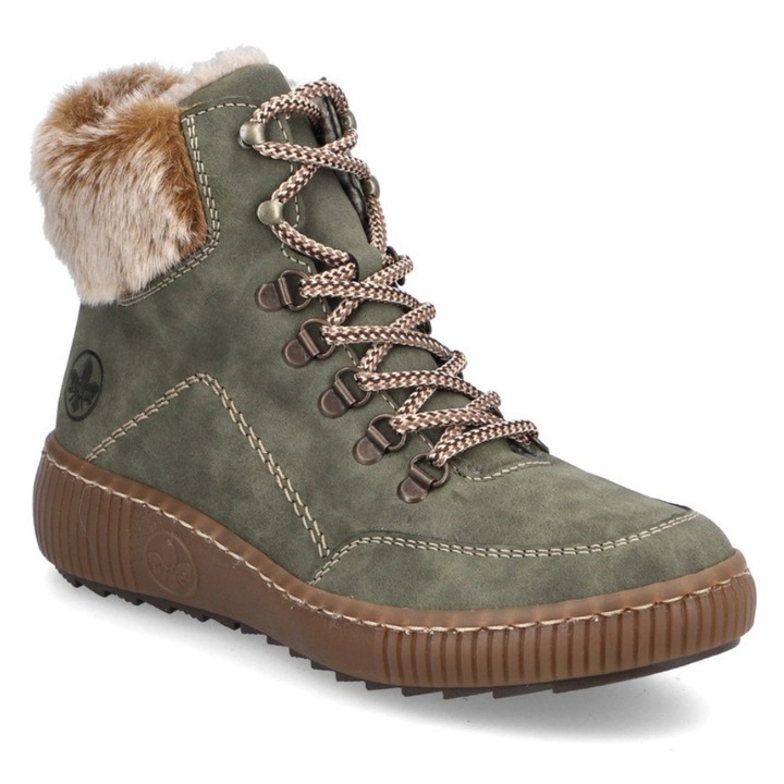 Botine verzi cu șireturi Rieker Rieker Z6636-54