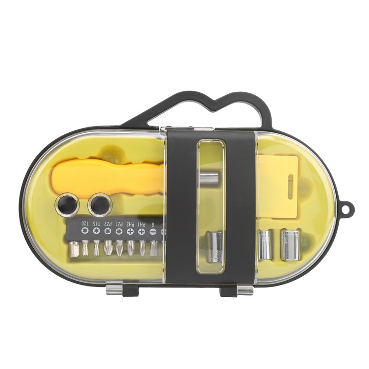 Jormftte szerszámkészlet, 16 darabos, szénacél, 1m mérőszalag, különböző méretű dugókulcsok