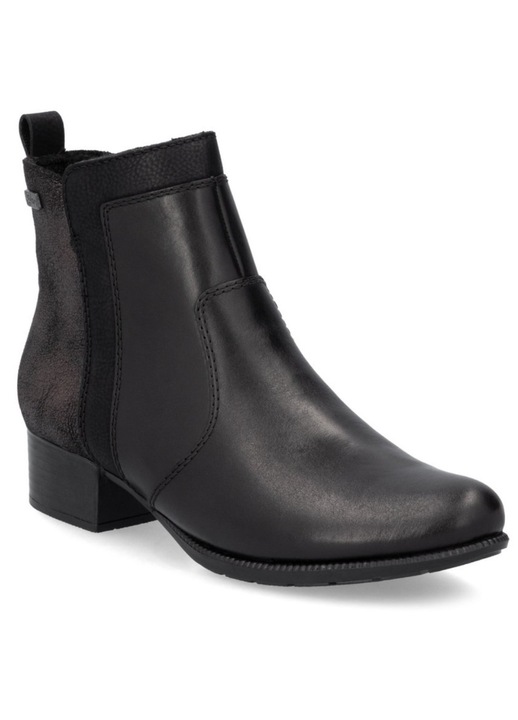 Rieker Botine de damă Rieker din piele neagră cu fermoar și membrană hidrofugă 78658-00