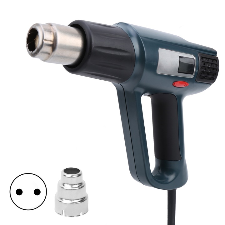 Suflanta cu aer cald Enforose GJ-8020, 2000W, 220V, afisaj digital LCD, negru+albastru inchis