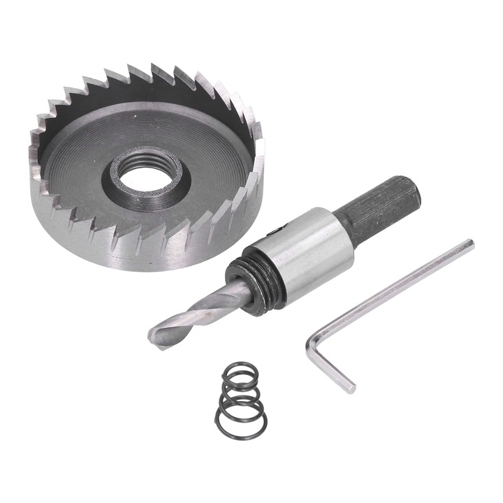 Set burghie pentru metal Enforose, 53mm, din otel rapid, cu arc si cheie hexagonala