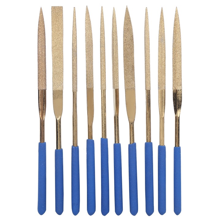 Set de 10 pile din otel placat cu titan, Enforose, 5x180mm, rezistente la coroziune, maner din cauciuc antiderapant