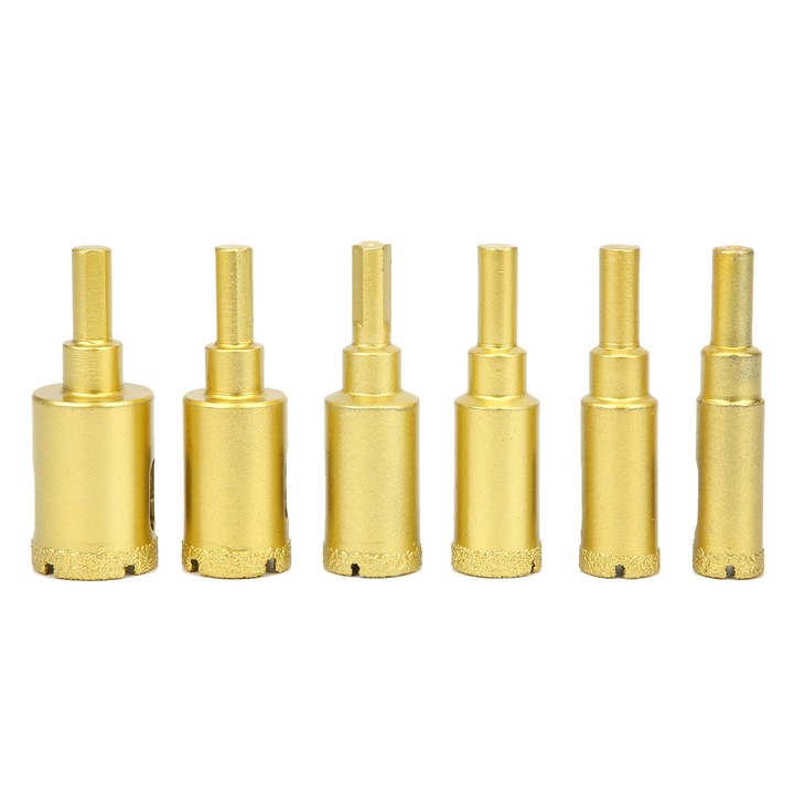 Set 6 Biti de Gaurit cu Diamant pentru Marmura, Enforose, 14mm-25mm, Aurie