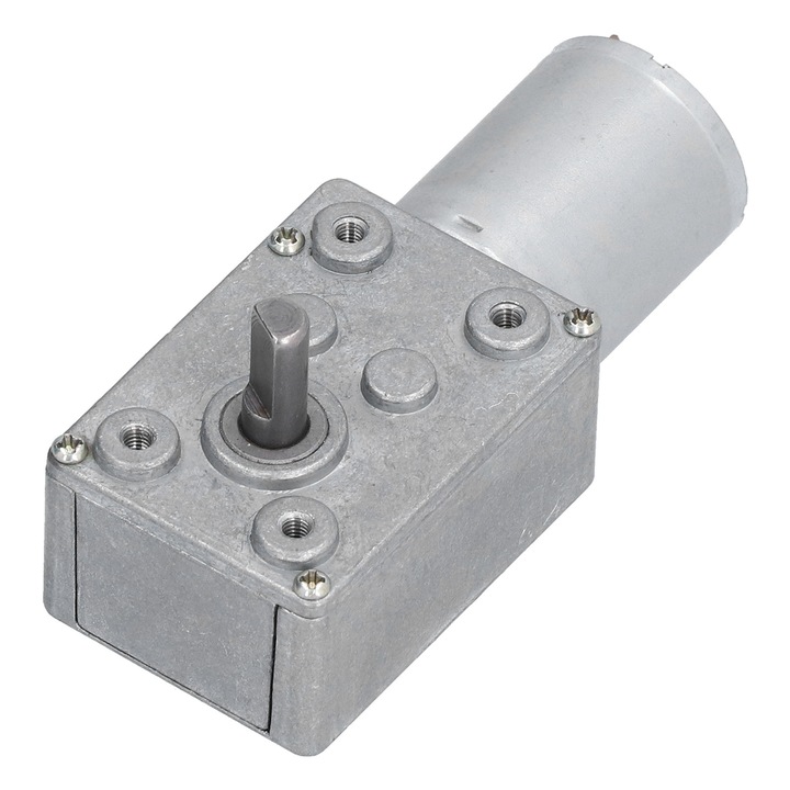 Motor cu angrenaj melcat Enforose, cupru, DC12V, 46RPM, auto-blocant