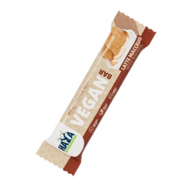 Хранителна добавка, Haya Labs, Vegan Bar, Latte Macchiato with Biscotti, 40 g