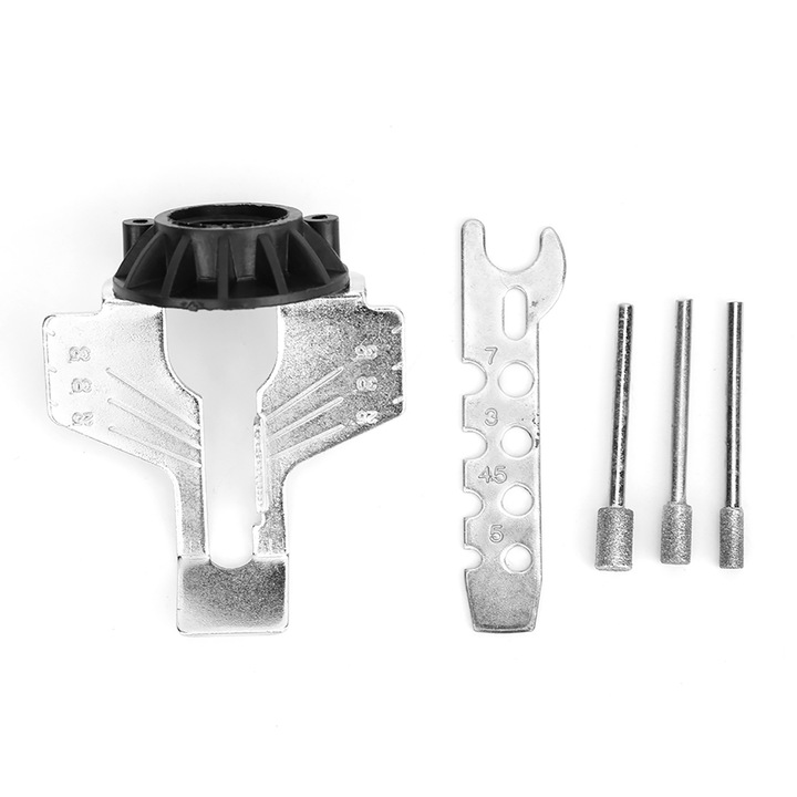 Accesoriu de ascutire Enforose, set cu 3 tije de ascutire, o placa de ascutire, cheie, 45mm