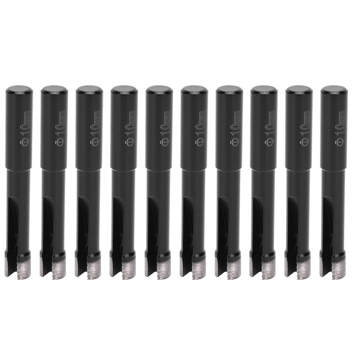 Set 10 burghie diamantate 10mm, Enforose, pentru gauri in granit si marmura, adancime 43mm