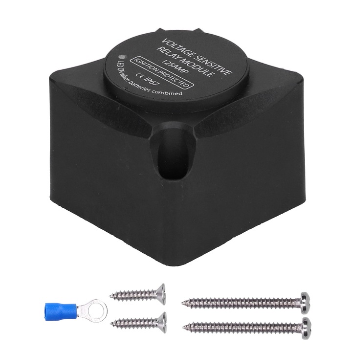 Modul VSR Enforose pentru Izolator Baterie 125A, DC 12V, rezistent la intemperii, dimensiuni mici, utilizare ATV/UTV/barci/RV