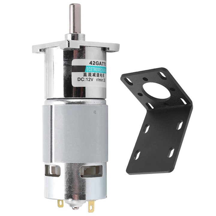 Mini motor cu angrenaj CC, viteza mica, CW CCW, suport cu magnet permanent, control sportiv 12V XD42GA755 20rpm/min, Enforose