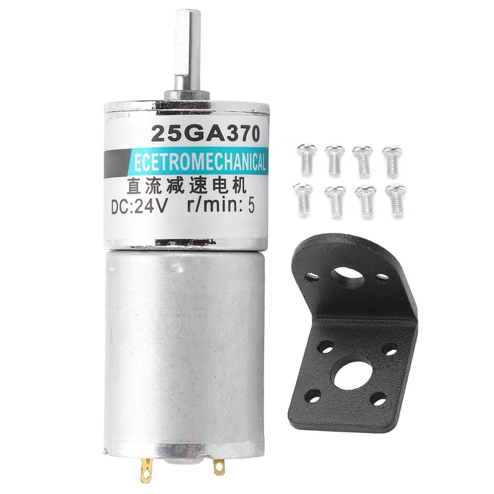 Motor cu angrenaj CC Micro Viteza mica CW CCW Magnet permanent + Suport Suport Control 24V XD‑25GA370