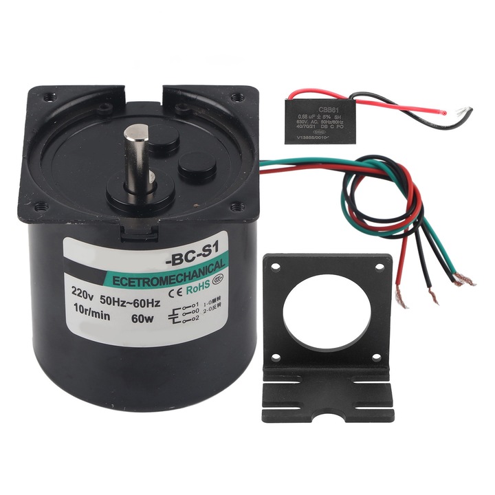 AC синхронен двигател CW/CCW с постоянен магнит, с висок въртящ момент, 60W, за CNC машина XD80KTYZ