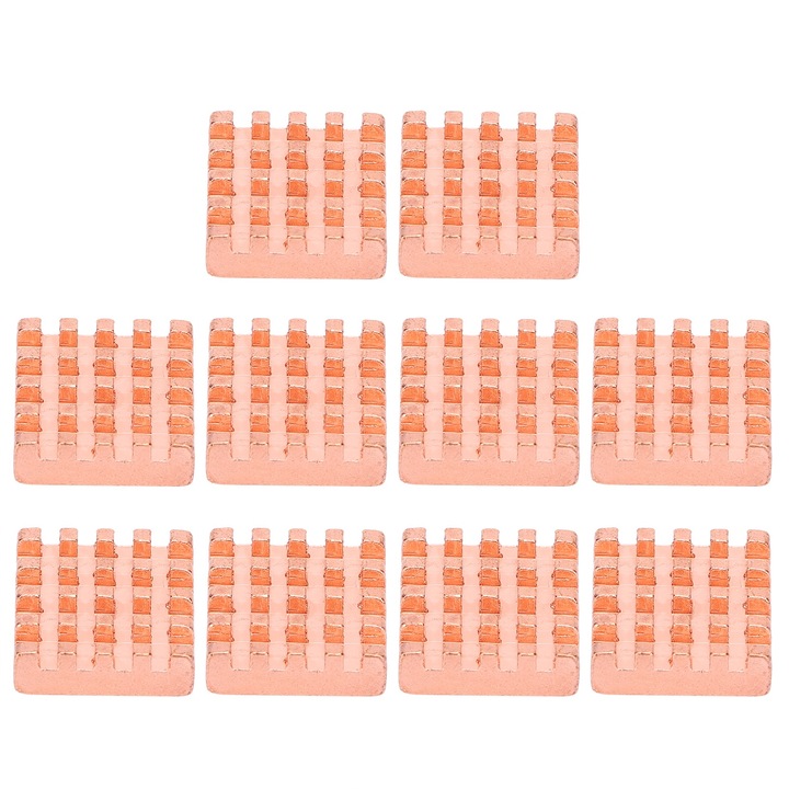 10 buc. Componente electronice radiatoare din alama P15 x 5 x 15 pentru routere cu surse de alimentare