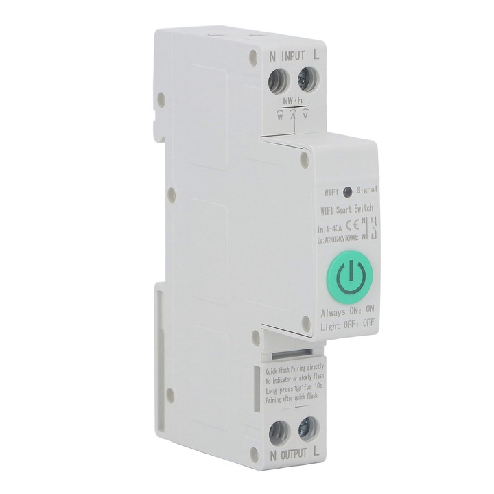 Intrerupator de circuit inteligent WiFi 1P 40A pentru telecomanda APP Tuya Enforose AC100‑240V
