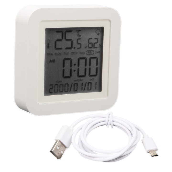 WiFi термометър, Mmgoqqt, TH06, измерване на температура и влажност, USB захранване, 0-60°C, 0%-99% RH
