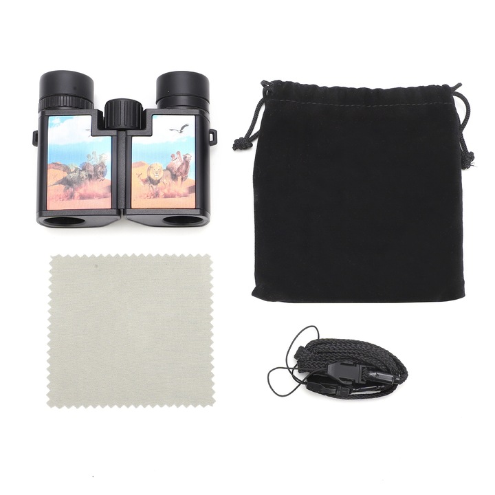 Бинокъл Longziming 10x22, водоустойчив, за наблюдение на дълги разстояния, компактен дизайн