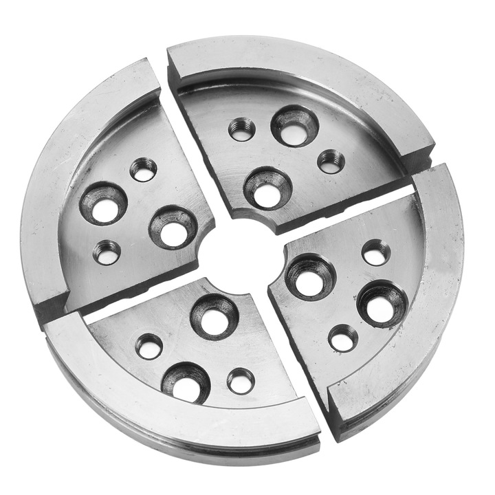 Mandrina pentru strung pentru lemn, Enforose, set 4 bucati, aluminiu, argintie, compacta, rezistenta la uzura