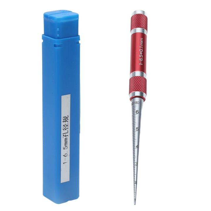 Indicator de deschidere Rigla pentru gauri conice Instrument de masurare a diametrului gaurii interioare din otel inoxidabil 1-6,5 mm