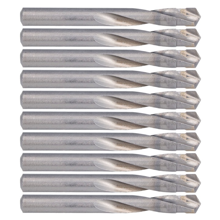 Set 10 burghie cu shank drept din otel tungsten, diametru 12mm, rezistenta mare la uzura, tratament termic de intarire
